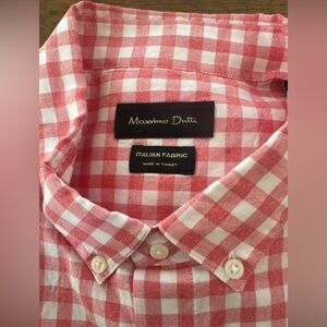 Massimo Dutti Red and White Checkered Shirt XXL NEW